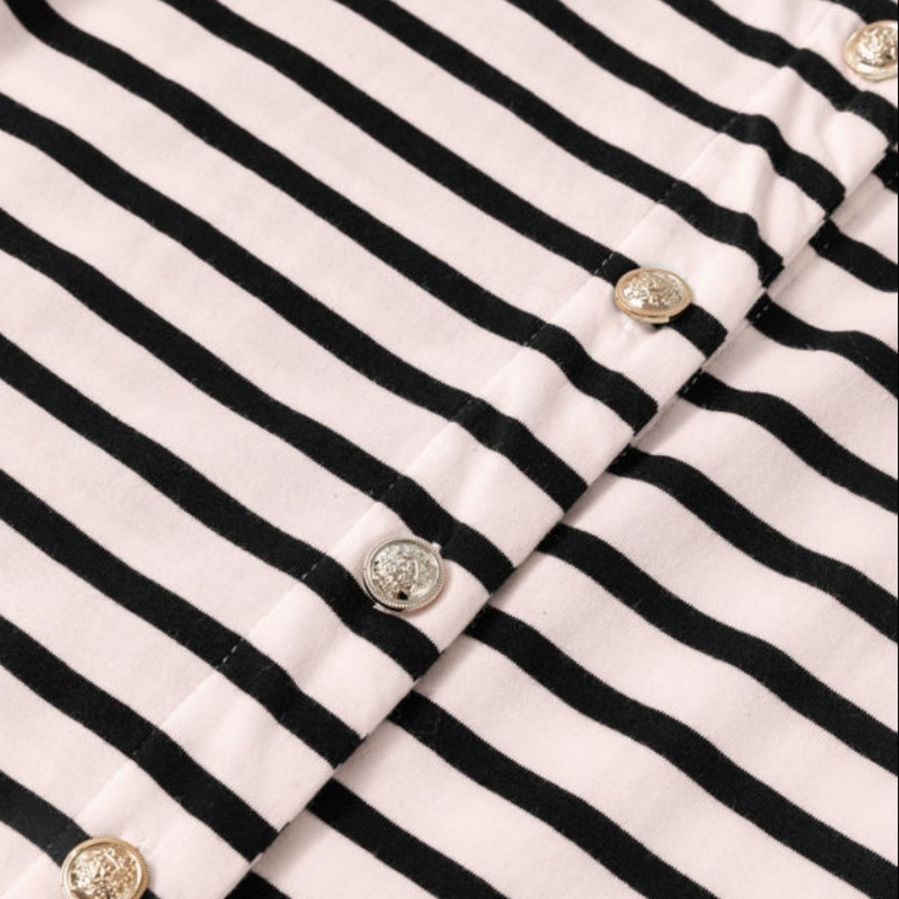 White Striped Print Sleeveless Buttoned Maxi Dress - Picture 12 of 14